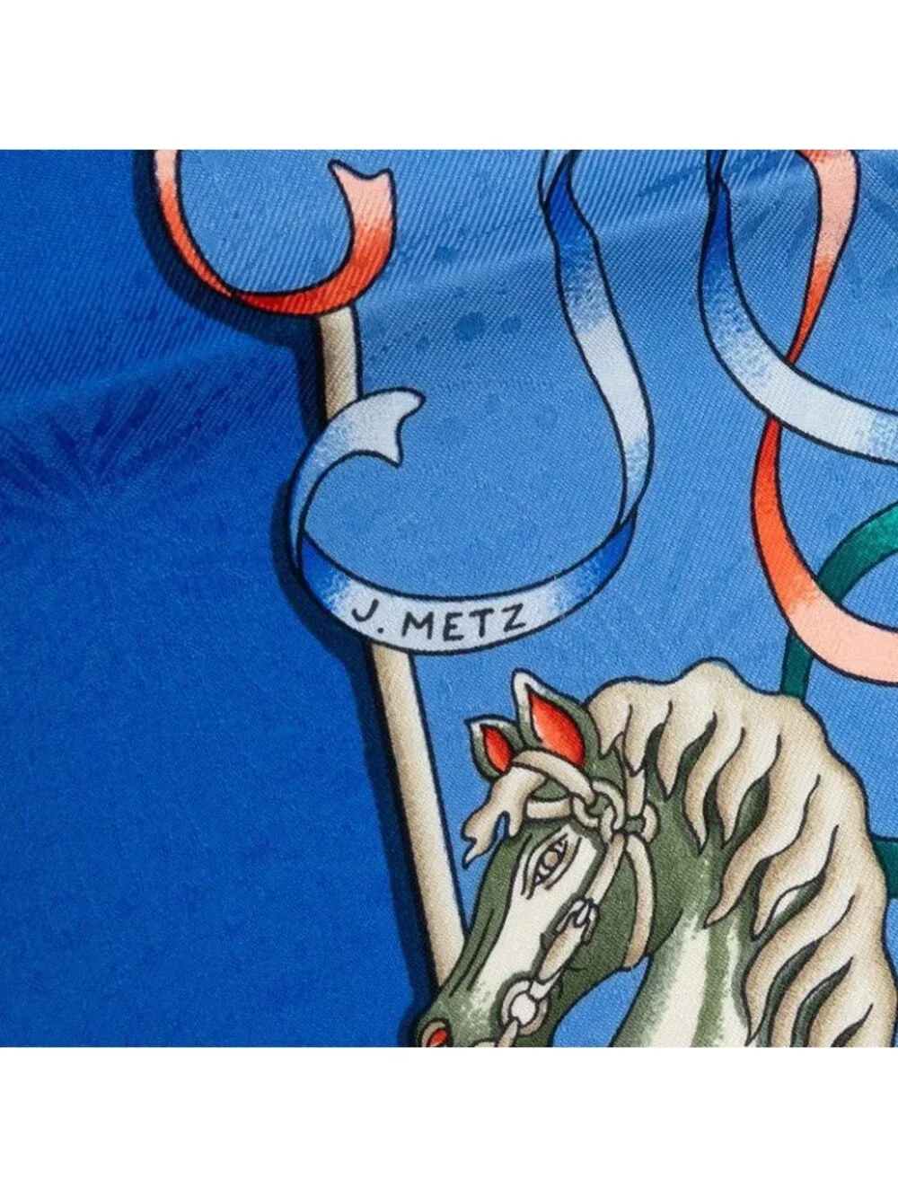 Hermes Carre 90 Luna Park Amusement Scarf Large Blue Multicolor Silk
